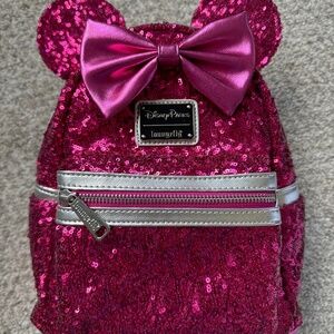 Disney Parks Loungefly pink sequin backpack